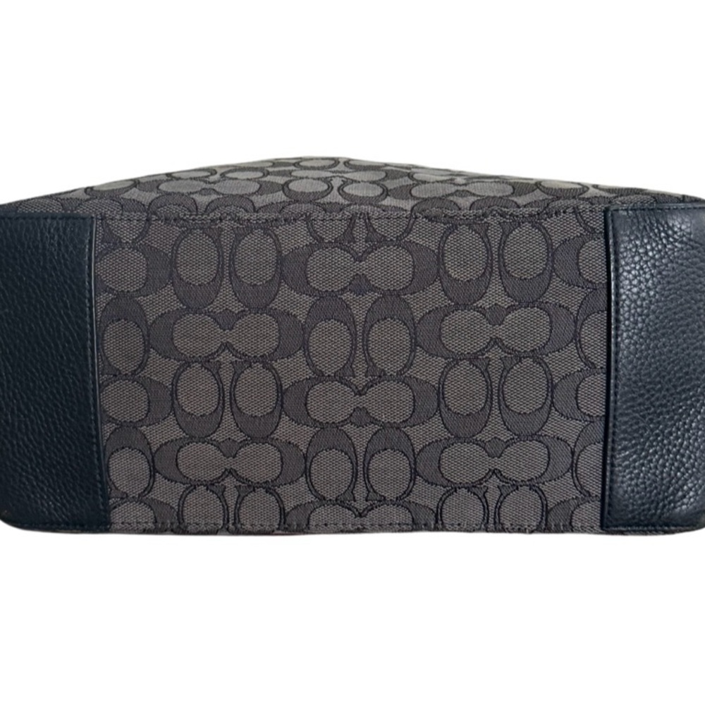 Authentic Coach Signature Black Grey Zip Top Tote Bag - Picture 5 of 13